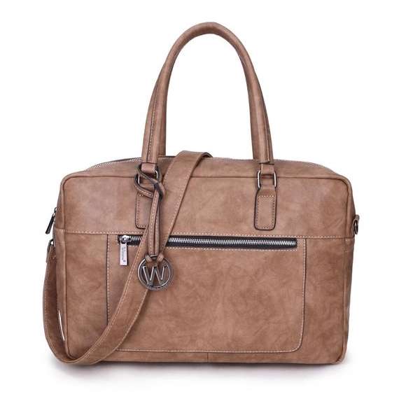 Wimona Milena 2025 Dames Laptoptas - 15,6 inch - Taupe