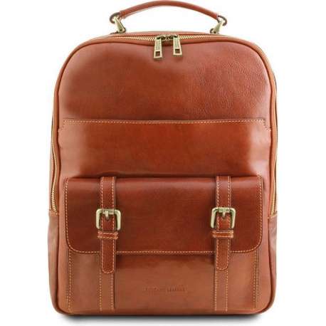 Tuscany Leather leren laptop rugzak Nagoya - Cognac - TL141857