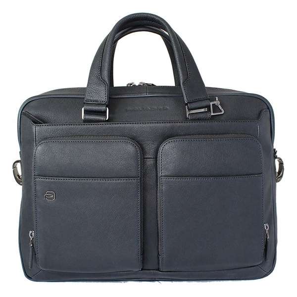 Piquadro Black Square Briefcase 15 inch blue