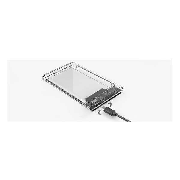 Orico HDD behuizing voor 2,5'' SATA HDD/SSD - USB3.0 (USB-C) / transparant