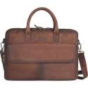 Sparwell tas - Lederen laptoptas 15,5 inch - Aktetas - Bruin