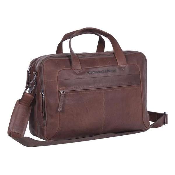 Chesterfield Ryan Leren Laptoptas - 17 inch - Bruin