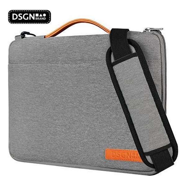 DSGN Laptoptas Schoudertas met Handvat 14 inch - Grijs - Laptop Sleeve - Laptophoes