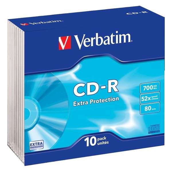 Verbatim 43415 CD-R Extra Protection Schijven - 10 Stuks / Slim Case