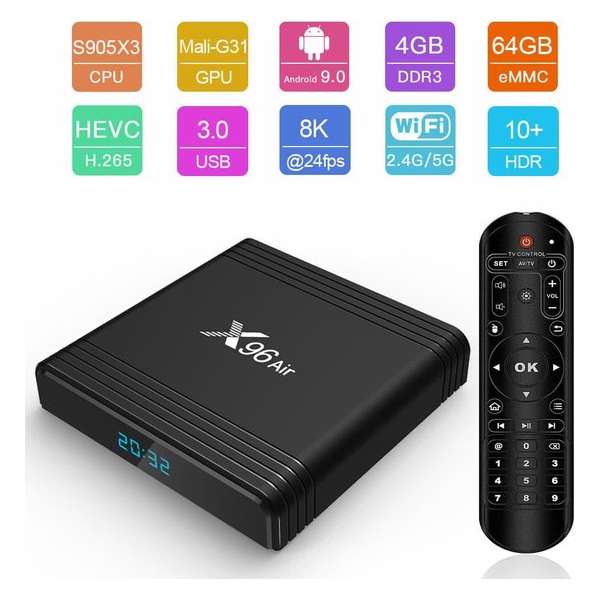 x96 air Android 9.0 TV Box | S905X3 | - 4GB/64GB