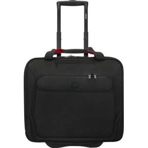 Delsey Parvis Plus Attachékoffer / Laptoptrolley - 17,3" - Zwart