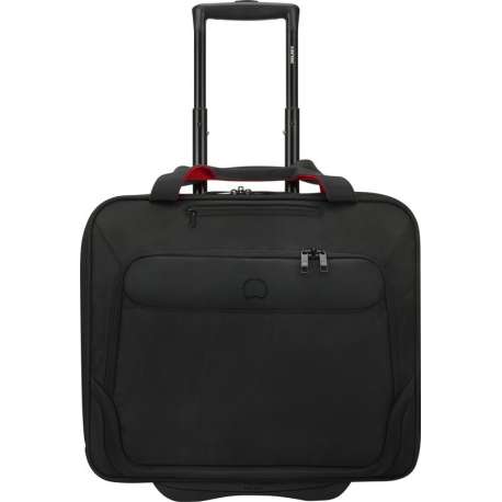 Delsey Parvis Plus Attachékoffer / Laptoptrolley - 17,3" - Zwart