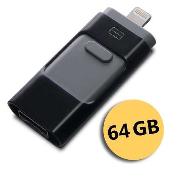 USB stick – flashdrive 64GB – voor iPhone Android en PC of Mac - Zwart