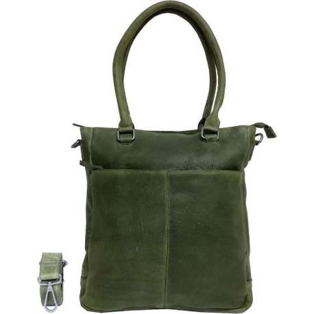 DSTRCT Raider Road Leren Shopper - Groen