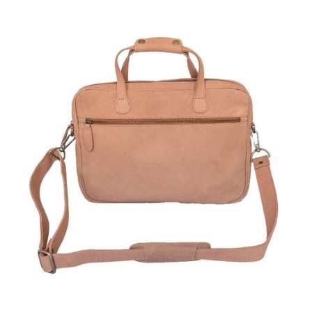 Mr. Business – Messenger bag – Leren Laptoptas 15,6 inch – Aktetas – Camel - bruin