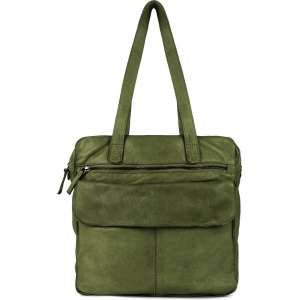 DSTRCT Harrington Road Leren Shopper L - Groen