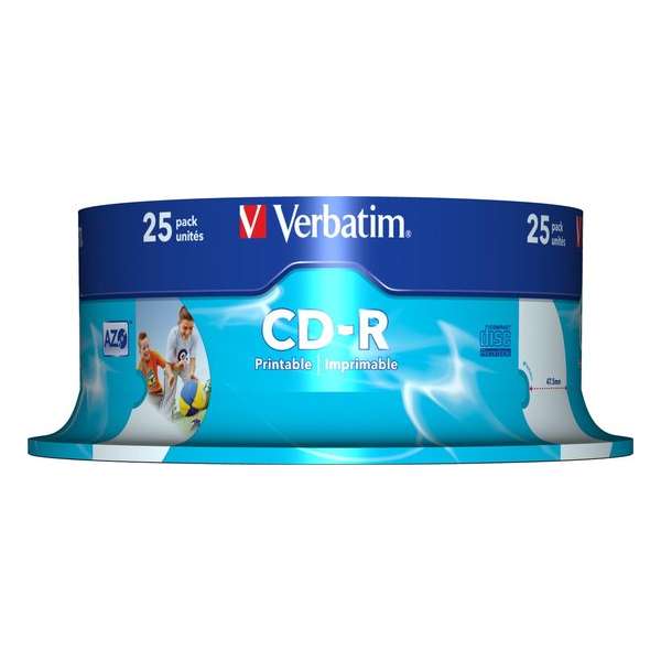 Verbatim 43439 CD-R AZO Wide Inkjet Printable Schijven
