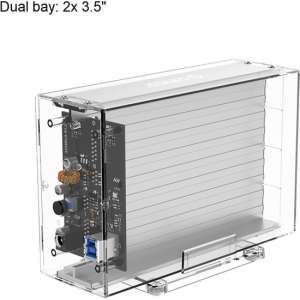 Orico dual bay 3.5 inch harde schijf behuizing - UASP - Transparant