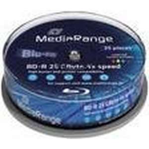 Bluray MediaRange 25GB 25pcs BD-R Spindel Inkjet Print. 4x