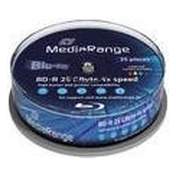 Bluray MediaRange 25GB 25pcs BD-R Spindel Inkjet Print. 4x