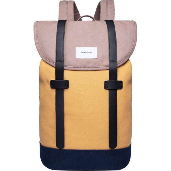 Sandqvist Stig Backpack Multi Earth Brown/Honey Yellow/Navy