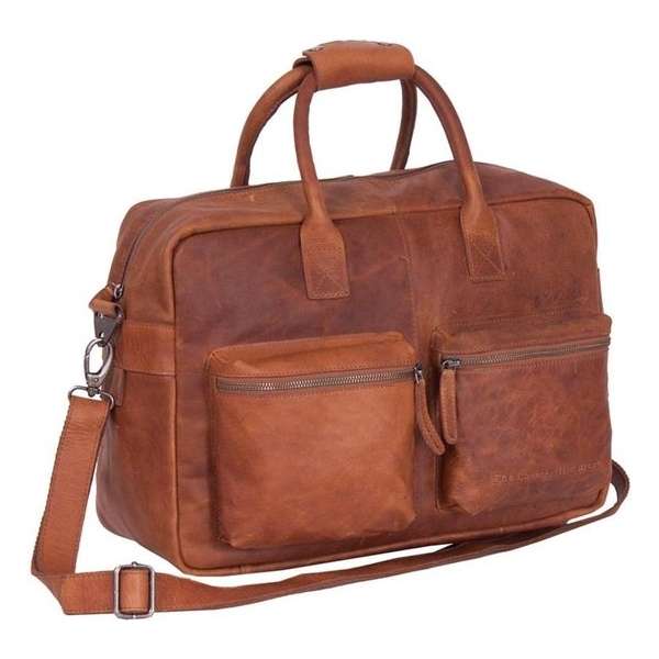 Chesterfield Yasmin Leren Schoudertas / 15" Laptoptas - Cognac