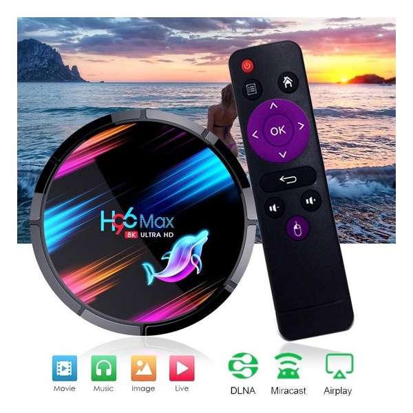 TV Box H96 Max Smart Android 9.0 TV Box Netflix Youtube Google Voice Assistant!