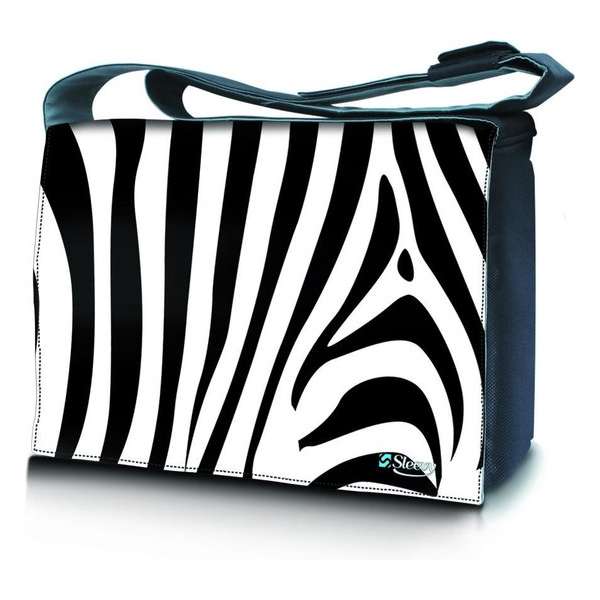 Sleevy 15,6 laptoptas zebra