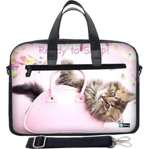 Laptoptas 17,3 / schoudertas katje Ready to shop - Sleevy - laptoptas - schooltas