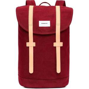 Sandqvist Rugzak Stig Bordeaux SQA1355 Eco Canvas - Rood 14 Lt