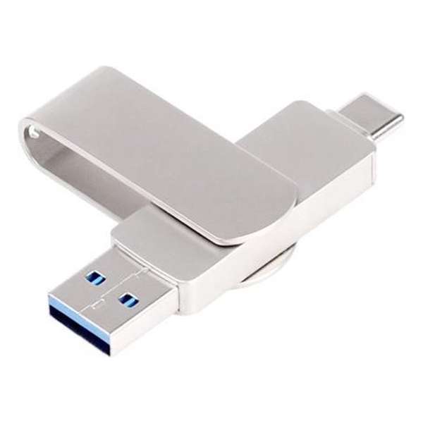 USB 3.0 & USB-C Stick 32GB| USB-C Flash Drive 32GB 3.0 (Clip Silver)