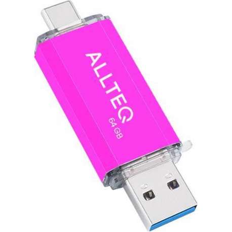 USB stick | Dual USB | USB C | 64 GB | Roze | Allteq