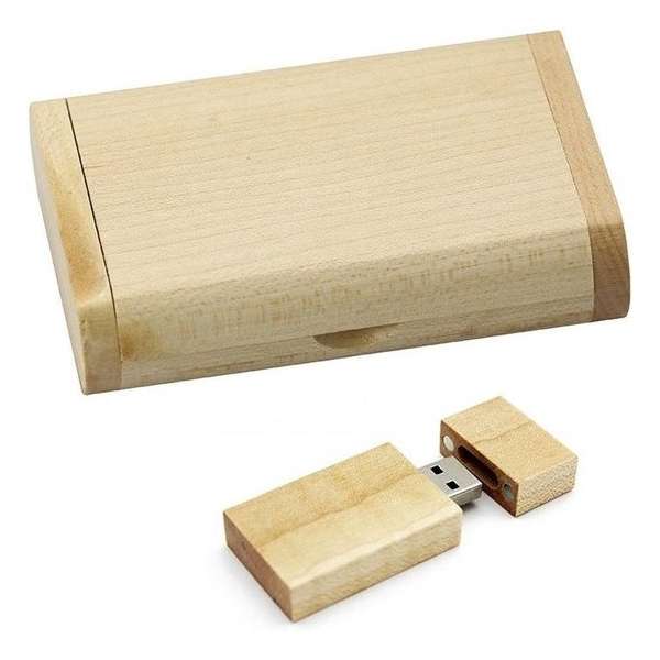 Rechthoek hout usb stick in hout doos 32GB