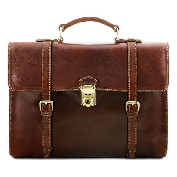 Tuscany Leather leren laptoptas Viareggio Bruin TL141558