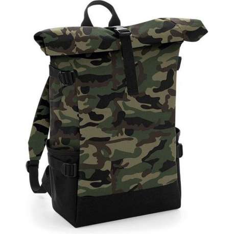 Block roll-top backpack, Kleur Jungle Camo/ Black