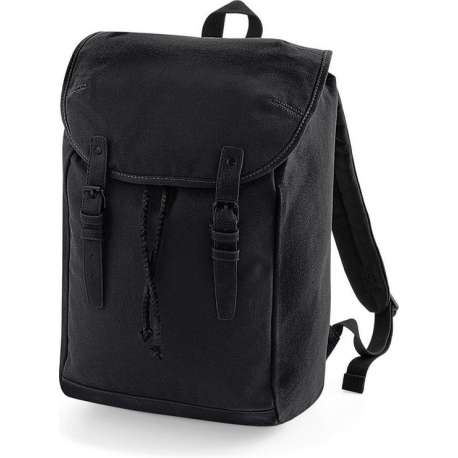 Senvi Vintage Laptop Rugzak/Backpack - Kleur Zwart/Zwart - 19 Liter