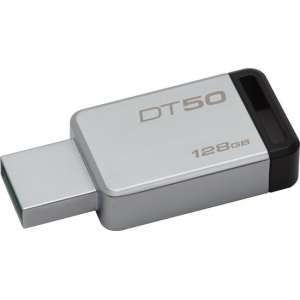 Kingston Technology DataTraveler 50 128GB USB flash drive USB Type-A 3.2 Gen 1 (3.1 Gen 1) Zwart, Zilver