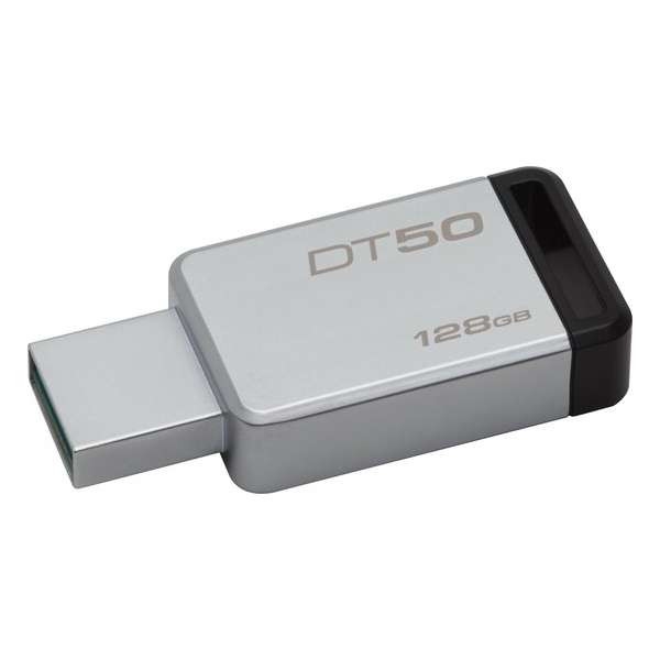 Kingston Technology DataTraveler 50 128GB USB flash drive USB Type-A 3.2 Gen 1 (3.1 Gen 1) Zwart, Zilver