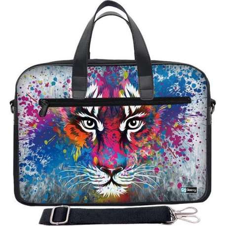 Laptoptas 17,3 inch / schoudertas tijger artistiek - Sleevy - laptoptas - schooltas