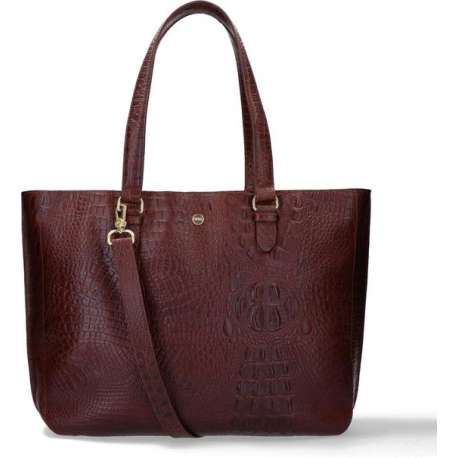 FMME Cathy shopper/laptoptas 15.6 inch brown croco