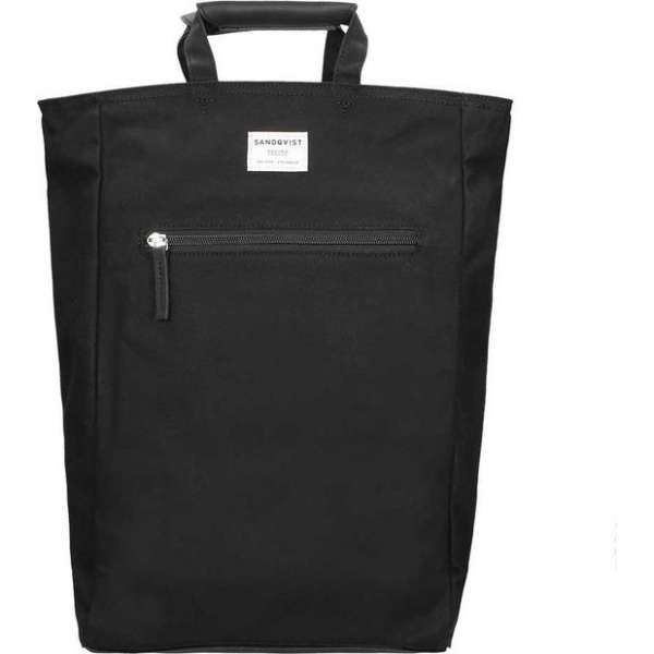 Sandqvist Tony Black Duurzame Rugzak - Zwart Canvas 13 liter