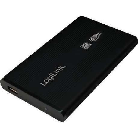 Behuizing 6.3cm (2,5") LogiLink USB 3.0/SATA zwart ALU zonder Voeding