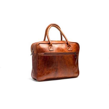 Leren Laptoptas Cognac - Aktetas - 15,6 Inch - Studs & Stones