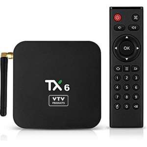 Mediaspeler Tanix TX6 | 4/32 GB | Allwinner H6 | Dual-band 2,4 & 5Ghz Wifi | Bluetooth 5.0 | Android 9 | VTV