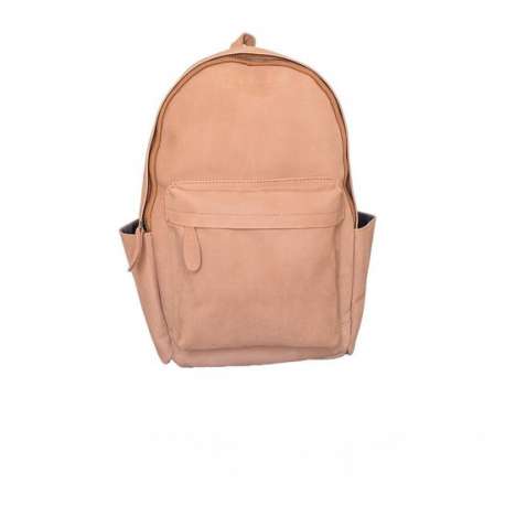 Mr. Daily – Leren rugtas - Leren rugzak– Backpack – Camel - Bruin