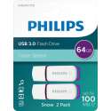 Philips USB flash drive Snow Edition 64GB, USB3.0, LED, 2-pack