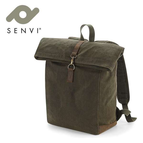 Senvi Rugzak Waxed Canvas - Kleur Olive - 9 Liter