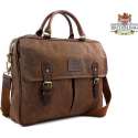 Tas “navigator” Canvas- Wax – Leer Bruin