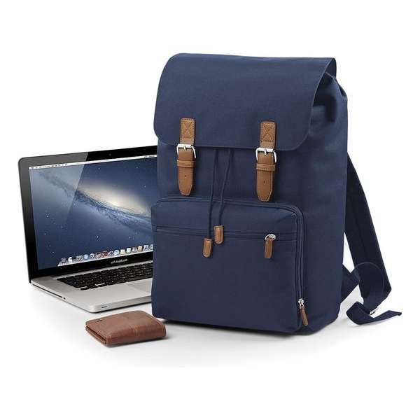 Senvi Vintage Laptop Rugzak Kleur Blauw - Bruin - 18 Liter