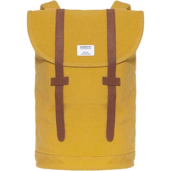 Sandqvist Rugzak Stig Yellow SQA1048 Eco Canvas - Geel 14 Lt