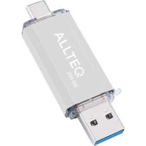 USB stick | Dual USB | USB C | 256 GB | Zilver | Allteq