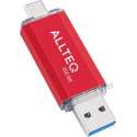 USB stick | Dual USB | USB C | 256 GB | Rood | Allteq