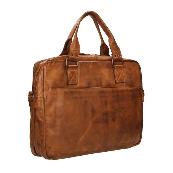 Bear Design Leandro Leren Laptoptas - 15 inch - Cognac