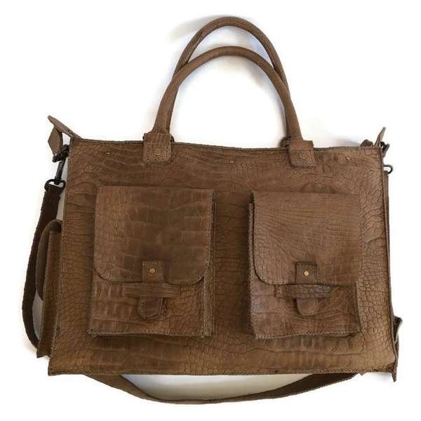 Sophisticatedgold Unisex Handtas Midden bruin