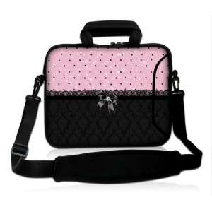 Laptoptas 13,3 inch patroon chic roze zwart - Sleevy